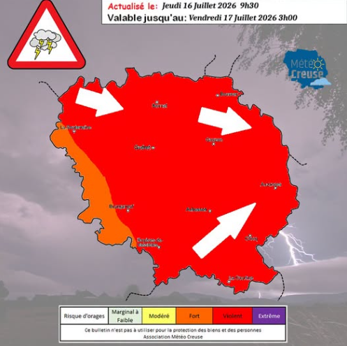 Vigilance orange à compter de Jeudi 16/07 – 16 heures